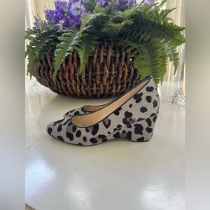 NEW Cole Haan Grand OS 5B wedge Heel Animal Print calf hair Black Grey pump shoe